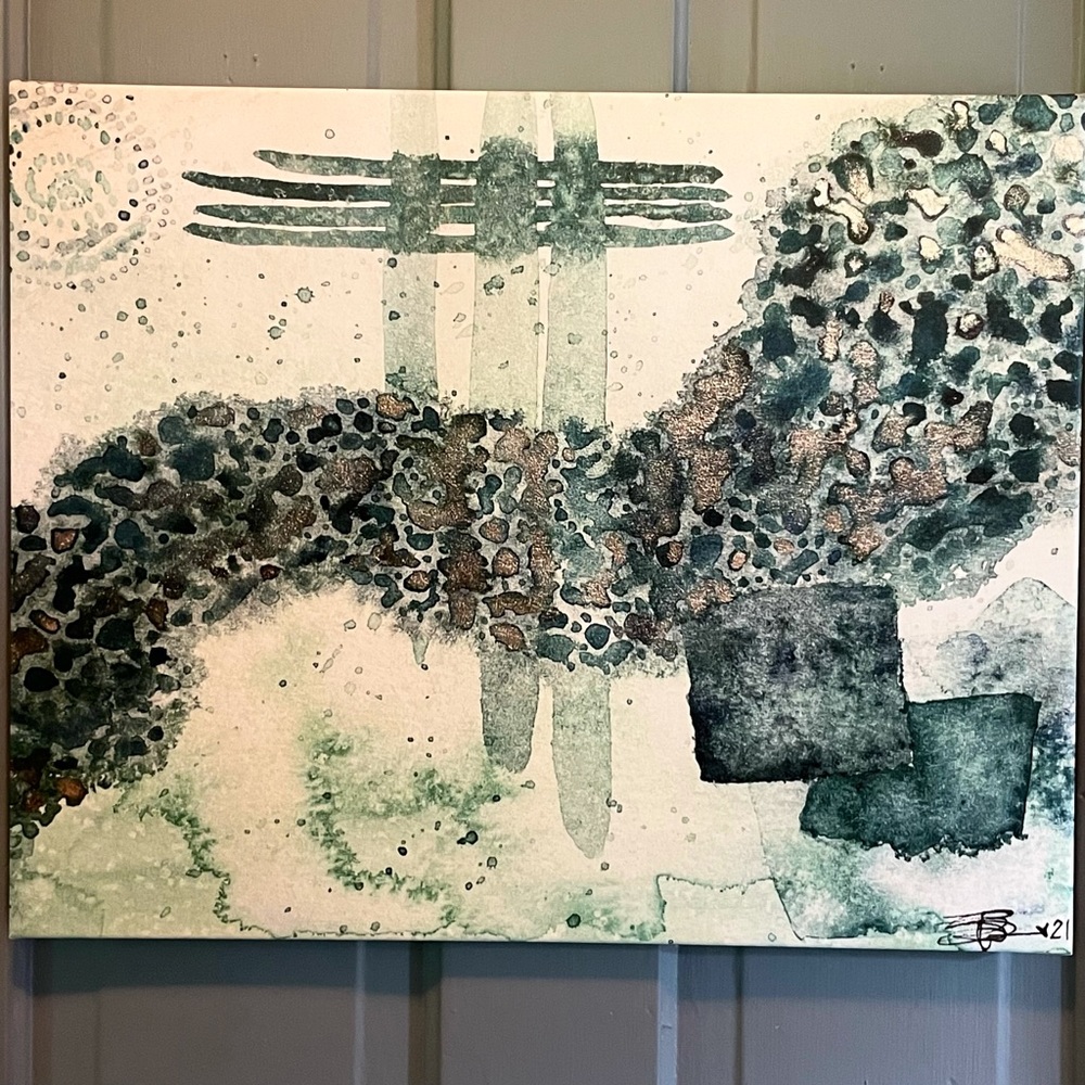 Hand painted watercolor print on canvas